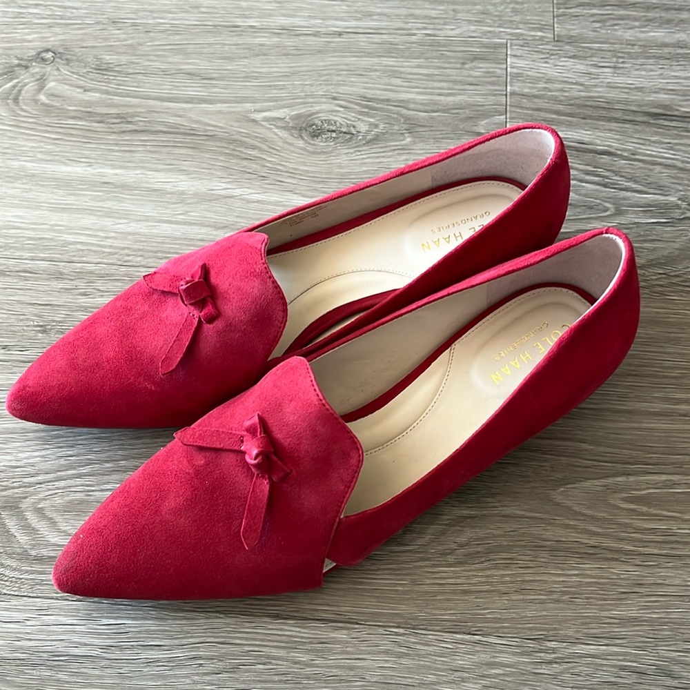 Cole Hann Viola Skimmer Point Toe Suede Pumps